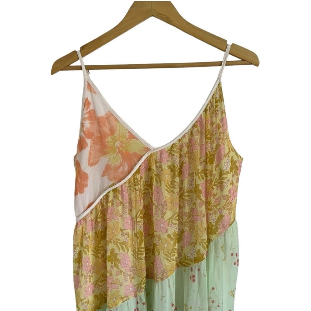 Free people luna grace patchwork maxi dress in mango combo - Picture 6 of 7